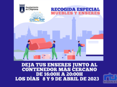 Este fin de semana se lleva a cabo la segunda fase de la recogida especial de muebles y enseres en Chipiona 