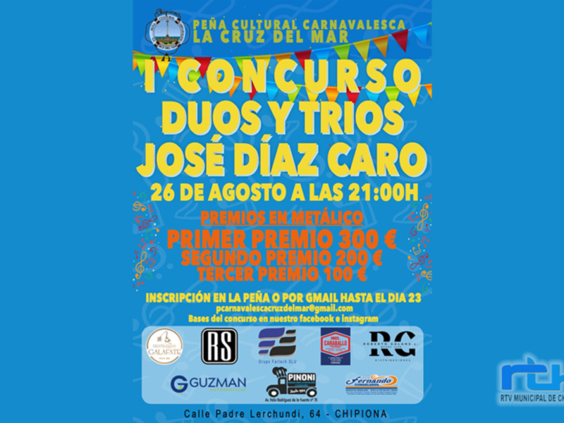 La Peña Cultural Carnavalesca La Cruz del Mar organiza el ‘I Concurso de Dúos y Tríos José Díaz Caro’  