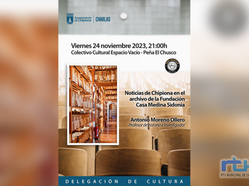 Este viernes tendrá lugar la charla que acerca la presencia de Chipiona en el Archivo de la Fundación Casa Medina Sidonia organizada por Cultura