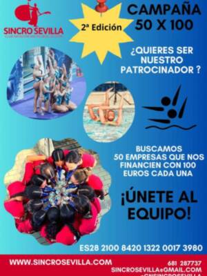 El Club Natación Sincro Sevilla pone en marcha la Campaña 50x100
