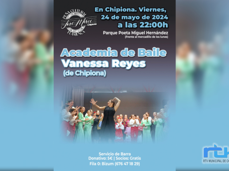 La Peña Flamenca José Mercé ofrece mañana viernes un espectáculo de la Academia de Baile de Vanessa Reyes