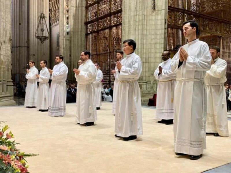 "Once Nuevos Diáconos son Ordenados en la Catedral de Sevilla en una Ceremonia Presidida por el Arzobispo Saiz Meneses" 