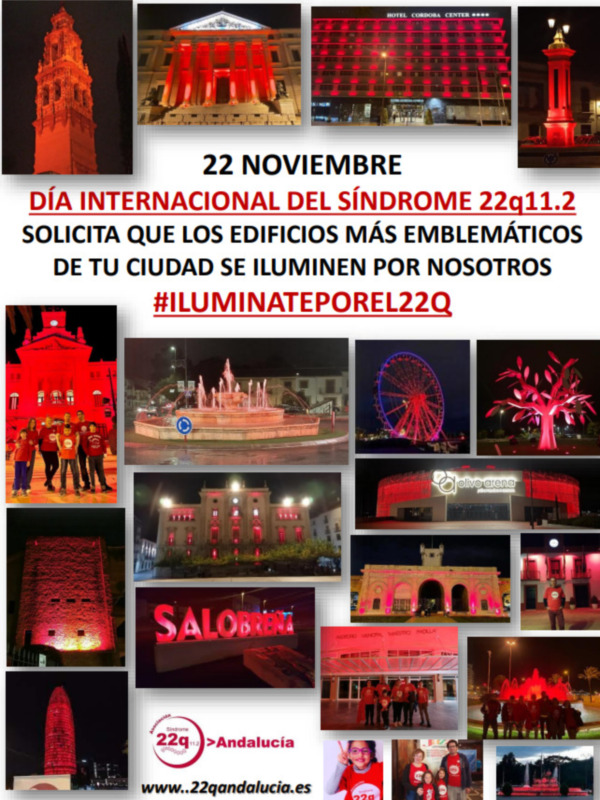 Recordatorio: Sevilla ilumina de rojo la Plaza de España por el Día Internacional del Síndrome 22q11  ﻿