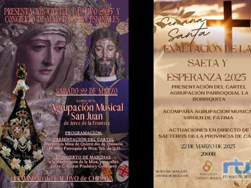 La Semana Santa chipionera vivirá este fin de semana dos destacados actos de Jesús Cautivo y La Borriquita