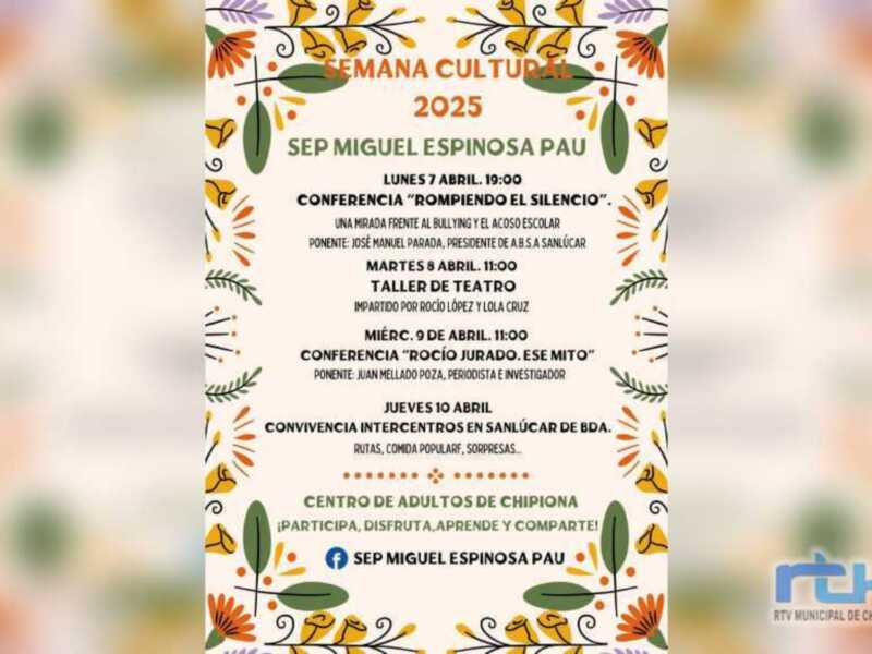 El próximo lunes comienza la Semana Cultural del Centro de Educación de Adultos de Chipiona