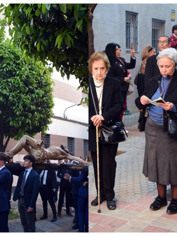 La Asociación de Fieles celebra el Vía Crucis del Cristo de la Clemencia por las calles de su barrio