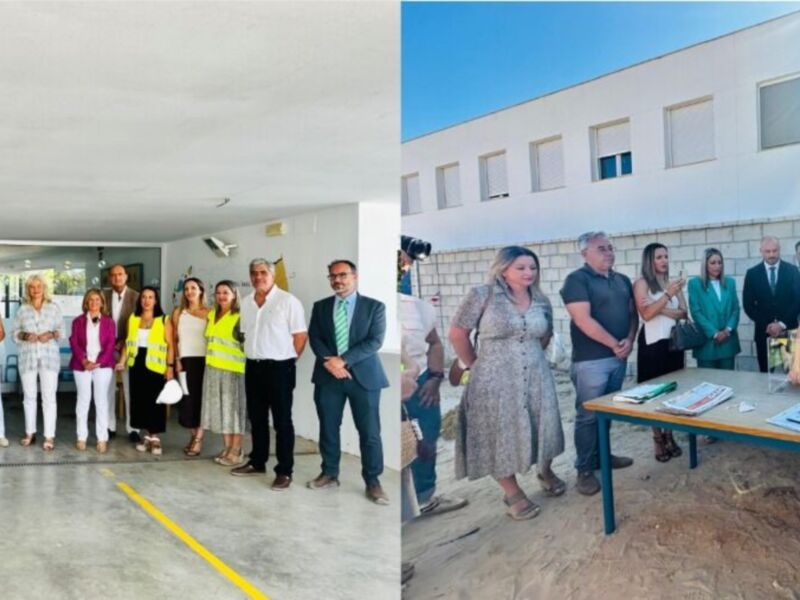 Esta mañana se ha colocado la primera piedra del edificio de Primaria que completará el nuevo colegio Los Argonáutas de Chipiona 