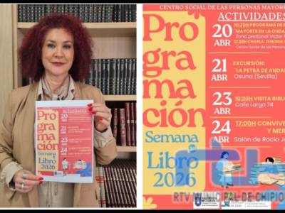 Isabel María Fernández presenta la programación del Centro Social de las Personas Mayores de Chipiona con motivo del Día del Libro