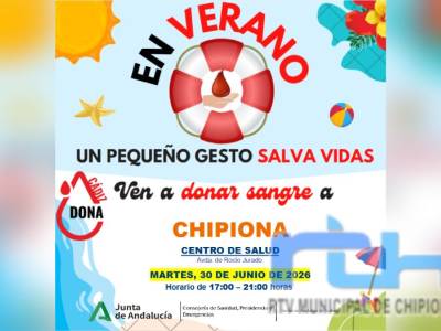 Mañana martes tiene lugar una donación colectiva de sangre en Chipiona