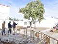 Obras en la plaza de la calle Trueno.